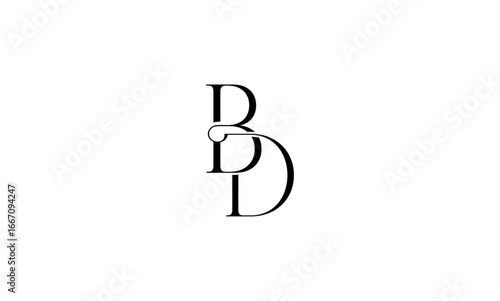BD initial letters, monogram logo