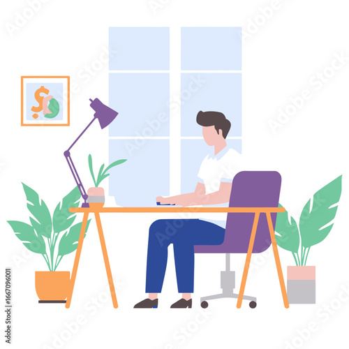 business man with the study lamp