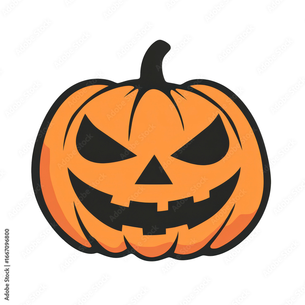 Fototapeta premium Pumpkin with a scary face on it