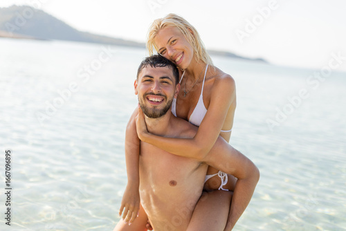 Joyful couple enjoying a su...