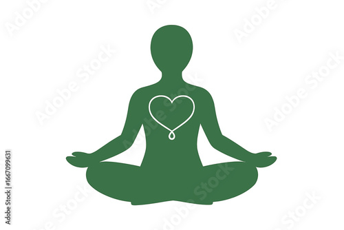 A tranquil figure in a simple pose on a neutral background evokes a sense of calmness