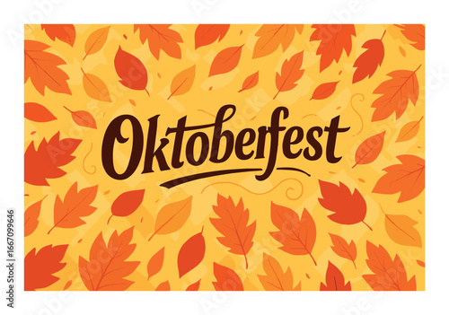 Oktoberfest celebration with autumn leaves and festive atmosphere