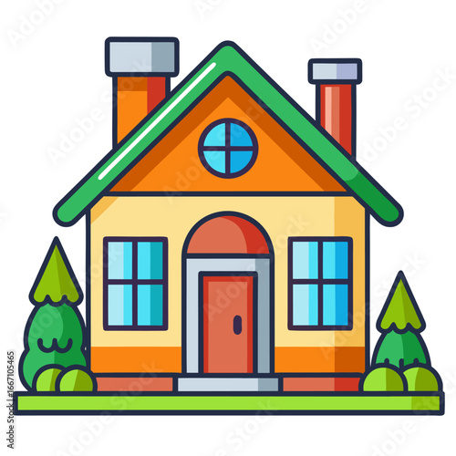 illustration of a house with a roof