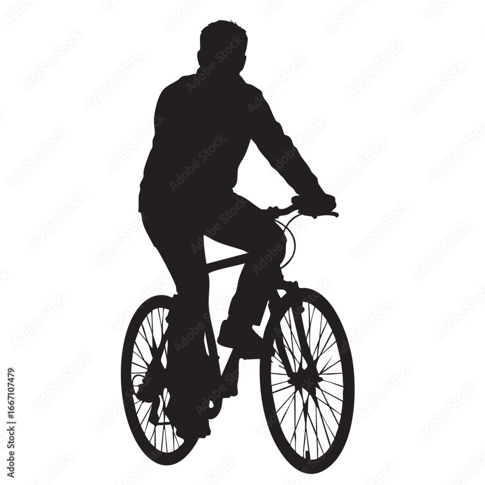 Fototapeta premium Silhouette of a person riding a bicycle enhancing fitness and promoting healthy lifestyle through outdoor activities for well being and transportation