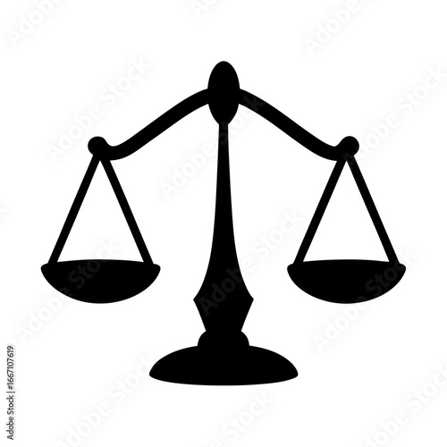 Simple Silhouette of a Balance Scale, Representing Justice and Equilibrium