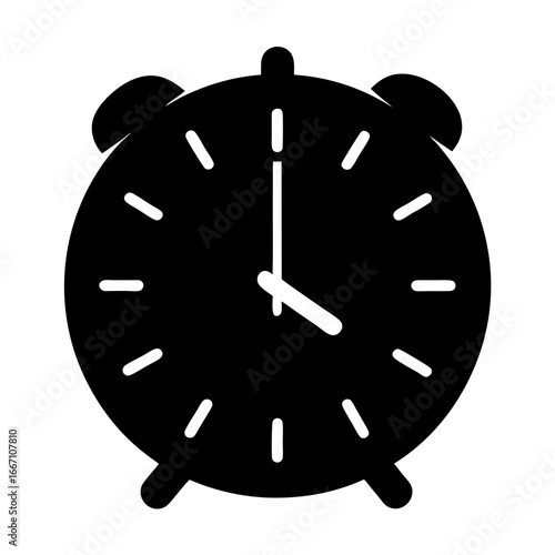 Simple Alarm Clock Icon Representing Time, Schedule, and WakeUp Call