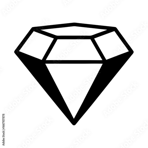 Simple Black and White Diamond Illustration on a White Background Design