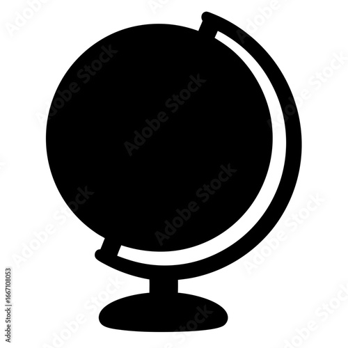 Silhouette of a classic globe on a stand, representing education