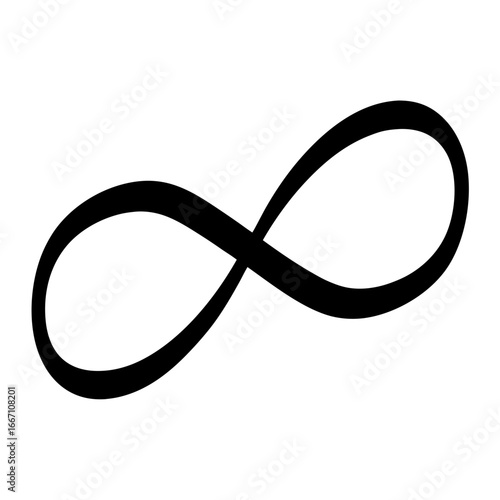 A simple and elegant depiction of the concept of infinity, in black