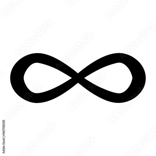 Simple artistic representation of the infinity symbol in black and white