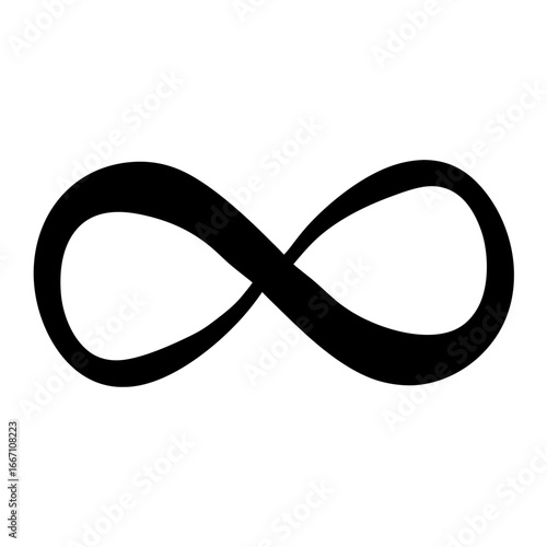 Stylized Black and White Infinity Symbol Representing Endless Possibilities and Forever