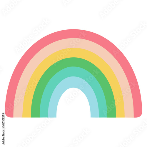 Simple pastel rainbow arch with soft colors