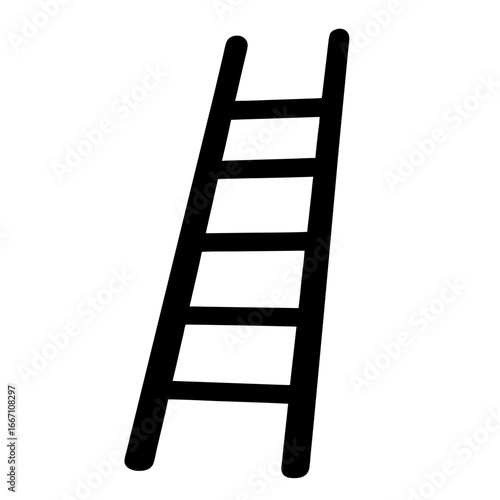 Simple black and white ladder, tool for reaching higher places metaphorically speaking