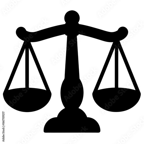 Black and White Image of a Traditional Scale representing Justice and Law