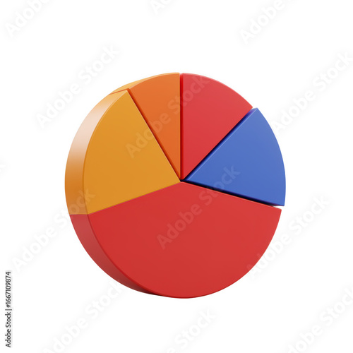 Free Download Colorful pie chart diagram isolated on transparent background - GFXLoad