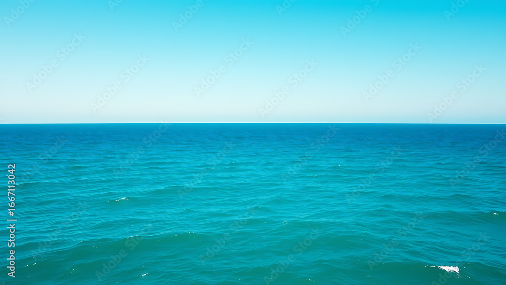 Obraz premium Vast Teal Ocean Under a Clear Sky