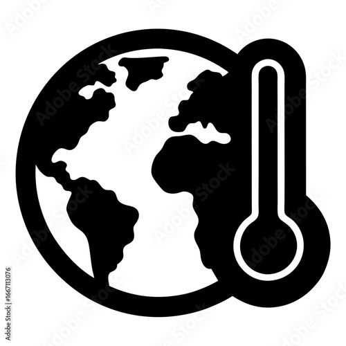 Earth with thermometer showing climate change and global warming concept representation