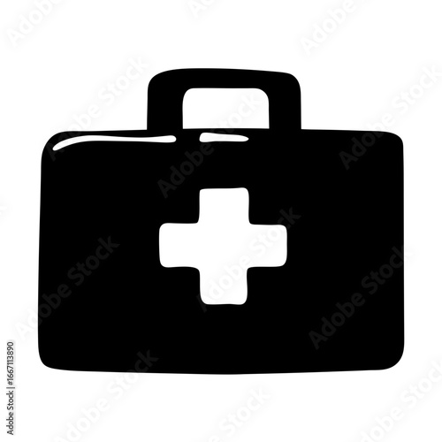 Simple, recognizable and vectorized first aid kit symbol for emergencies