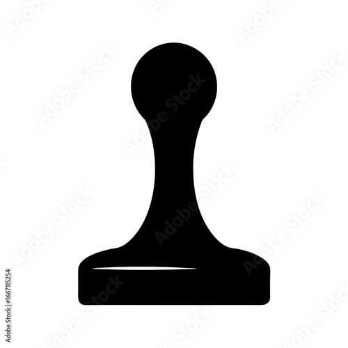 Obraz na płótnie Black silhouette illustration of a pawn chess piece on a white background