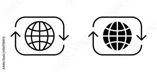 Globe and Rotating Arrows icon