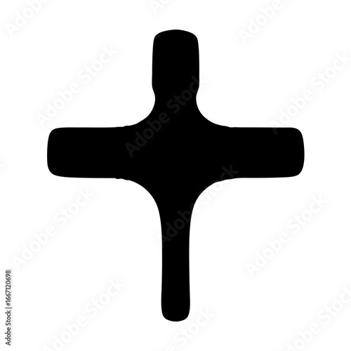 Silhouette of a training dummy resembling a stylized human figure for sparring