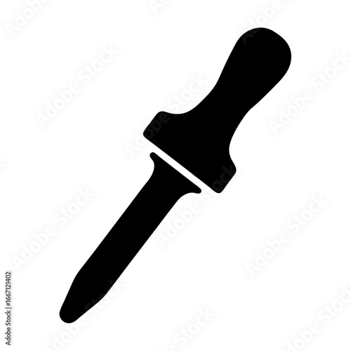 Black vector illustration of a dropper for dispensing small quantities of liquid