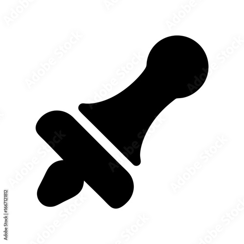 Black Silhouette of a Baby's Pacifier and Soother for Comfort