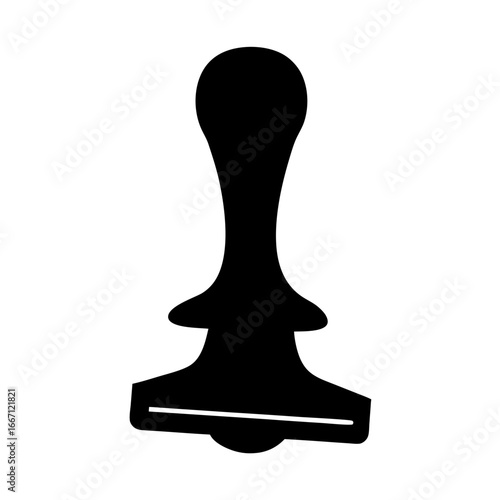 Silhouette of a vintage looking self inking rubber stamp apparatus symbol