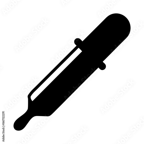 Black silhouette of a dropper, eye dropper, or liquid dispenser tool