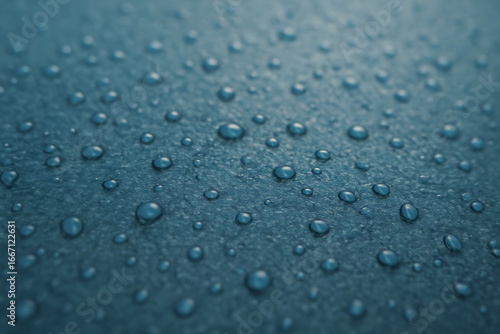 Wallpaper Mural Close up of water droplets on a textured teal surface Torontodigital.ca