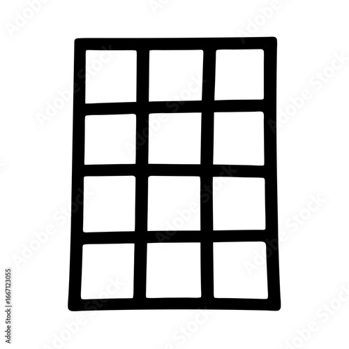 Simple grid pattern with thick lines creating nine empty squares