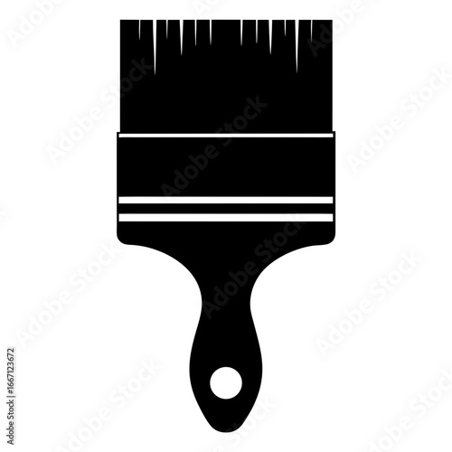 Black and White Image of a Paint Brush with a Hole in the Handle