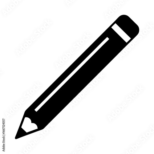 Simple black and white drawing of a pencil with an eraser