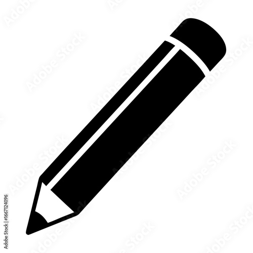 Black and white simple drawing of a pencil with an eraser
