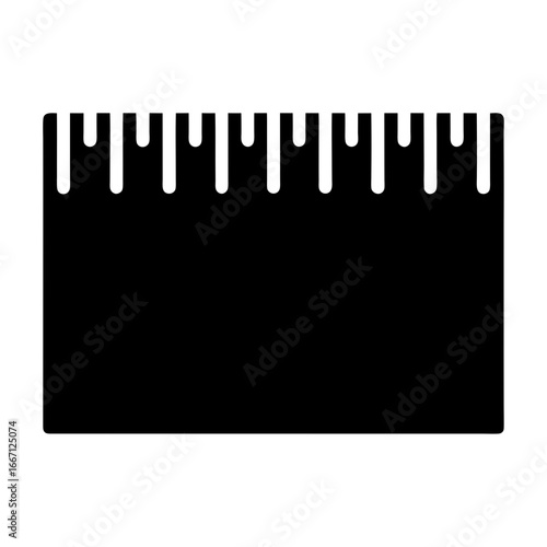 Abstract Black Box with White Tick Marks on Top Edge Background
