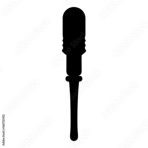 Black silhouette of a ceremonial mace or a scepter with a rounded top