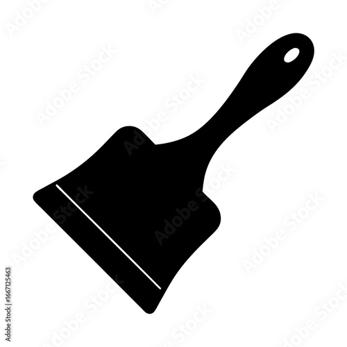 Vector illustration of a black paint scraper with handle and hanging hole
