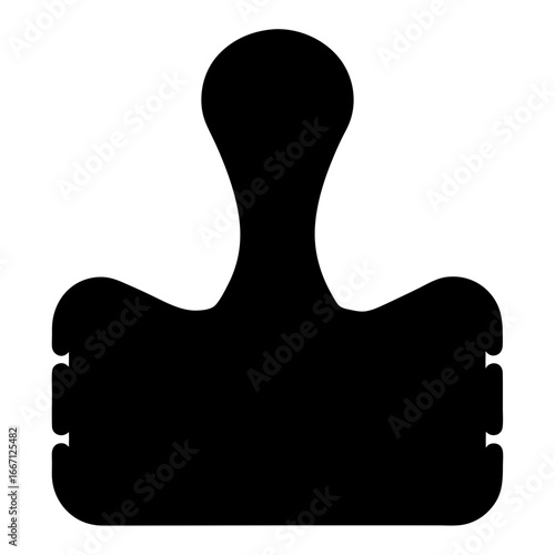 Abstract Silhouette of a Therapeutic Gua Sha Scraping Massage Tool Illustration