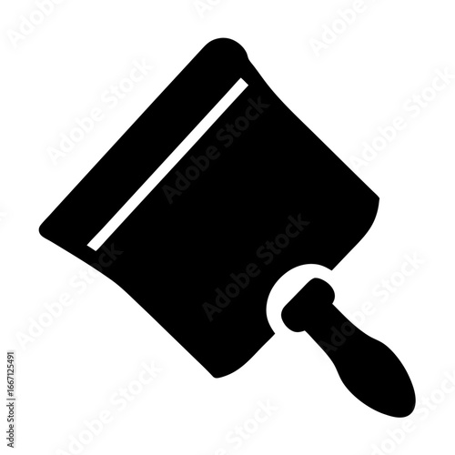 Black and white vector illustration of a putty knife tool icon