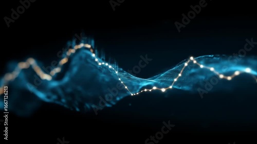 Abstract data visualization of a financial trend