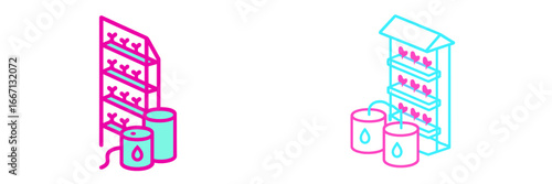 Vertical Hydroponic Farming System Water Tanks, Minimalist flat