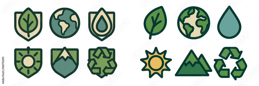 Obraz premium Nature and recycling symbols for eco-friendly concepts