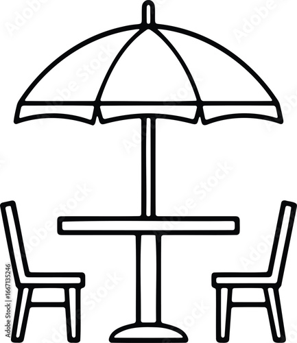 Outdoor Patio Furniture with Umbrella.