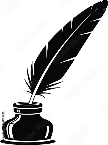 Quill Pen in Inkwell Timeless Elegance for Writers and Calligraphy Enthusiasts