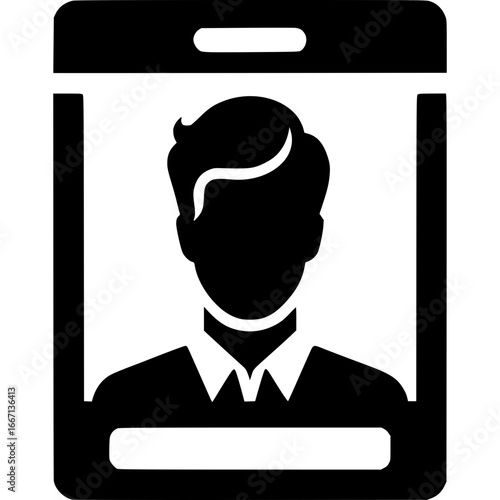 Digital Profile: A silhouette of an individual is displayed in digital form, suggesting concepts such as online identity, personal data, and connection.