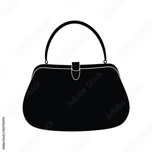 silhouette of a purse on white background