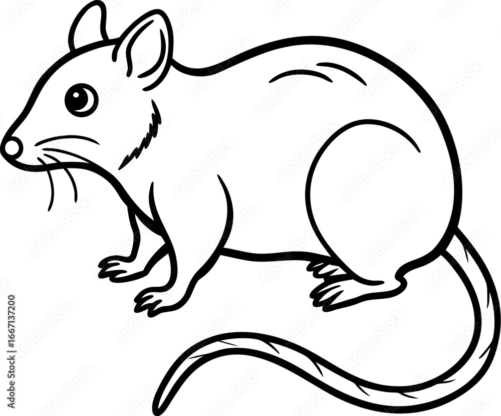 Obraz premium rat silhouette vector illustration