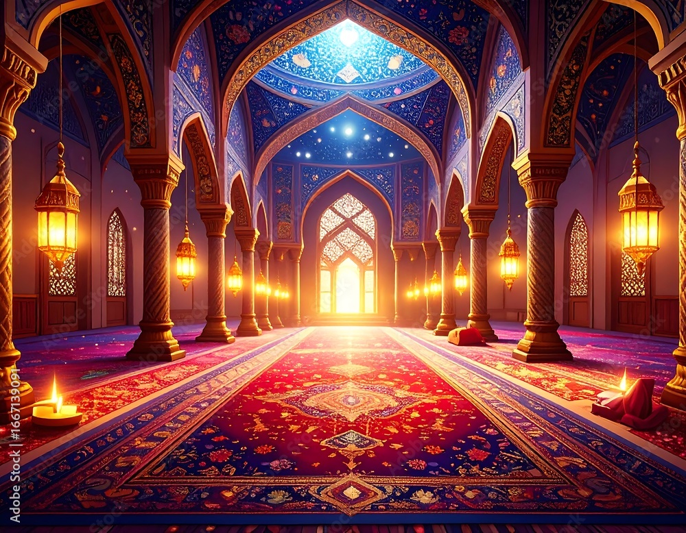 Obraz premium Grand, ornate mosque interior