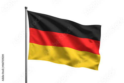 Germany waving flag on a pole PNG