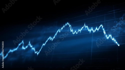 Abstract stock market graph, showing upward trend